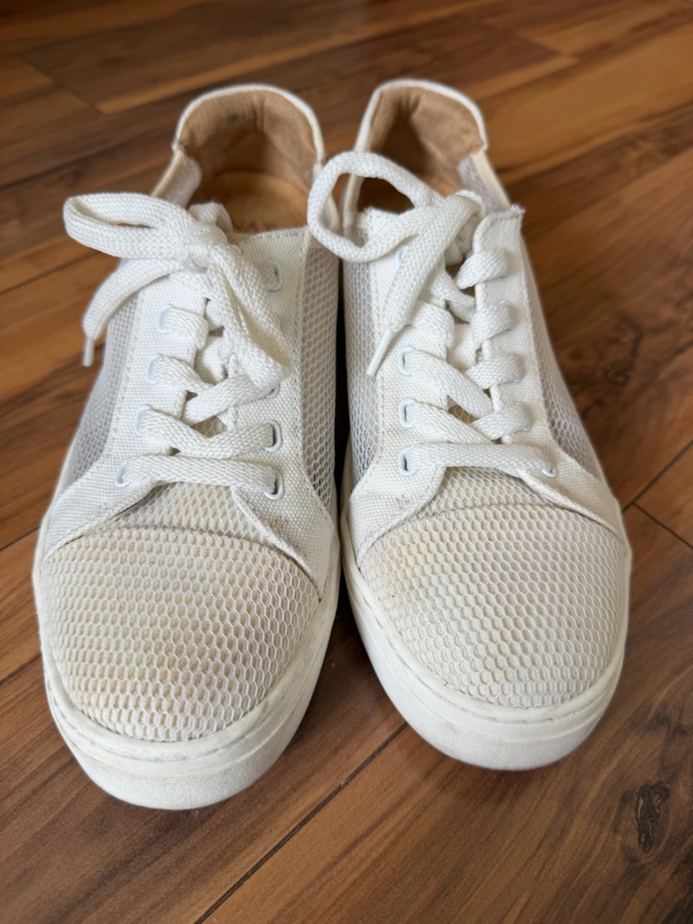 Naturalizer Casual White Mesh Lace-Up Sneakers